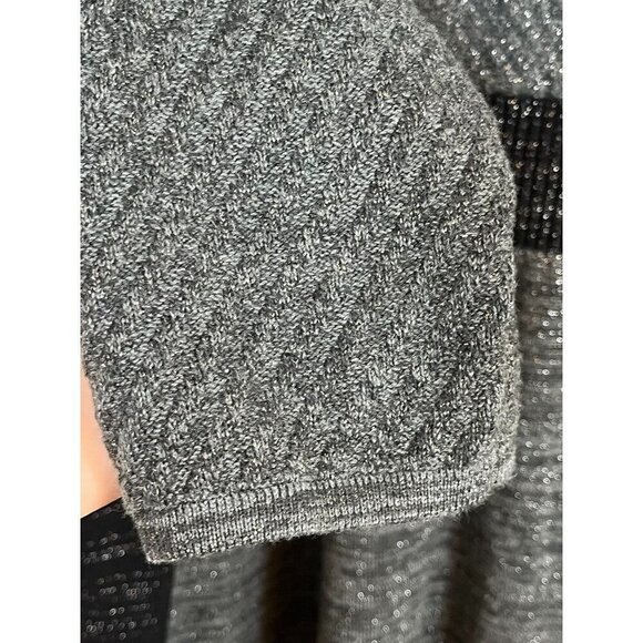 Lane Bryant Dress 22 Gray Midi Sweater Metallic Neutral Retro Minimalist Goth - Picture 8 of 16